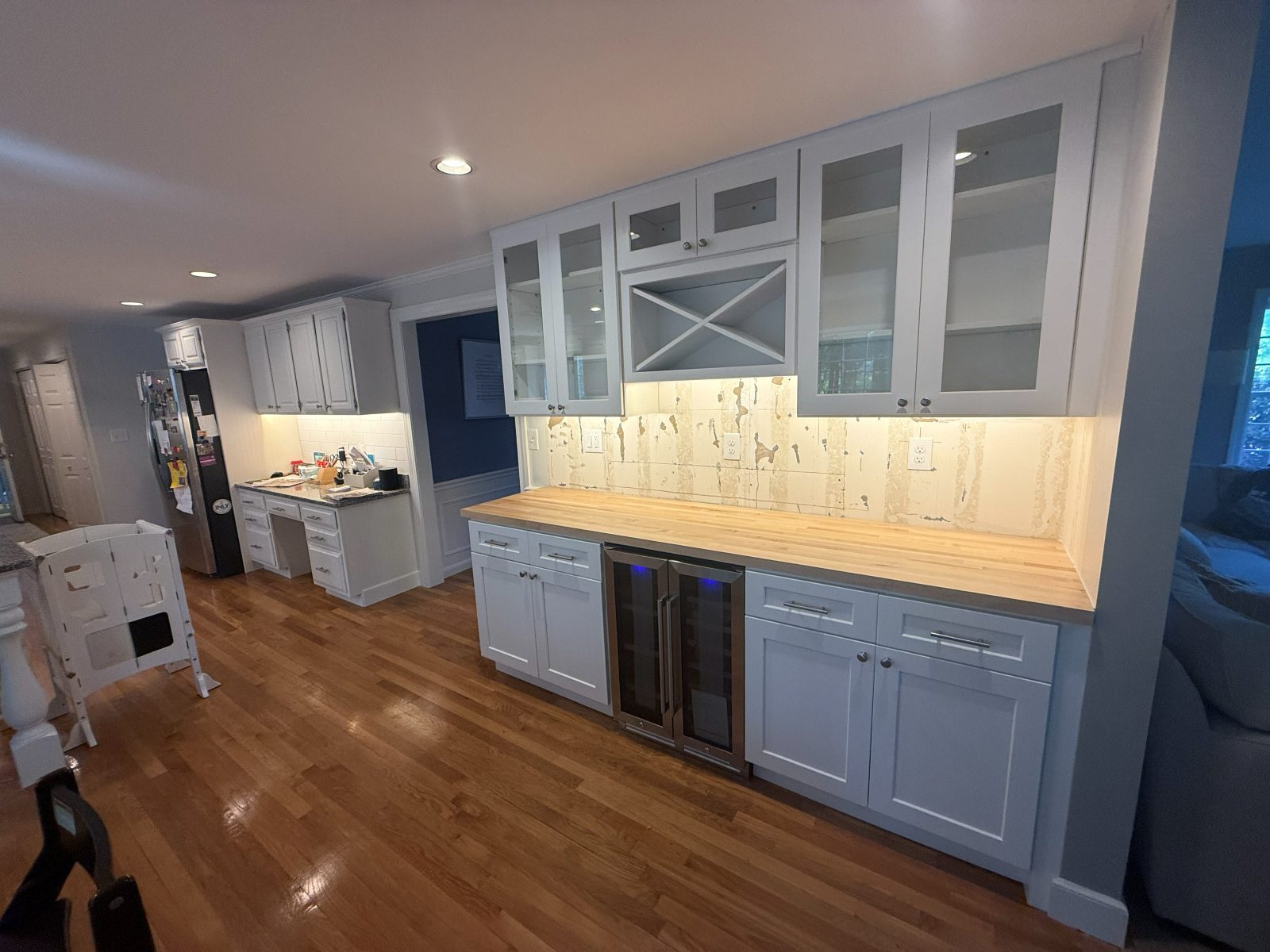 Built-in cabinets with LED lighting